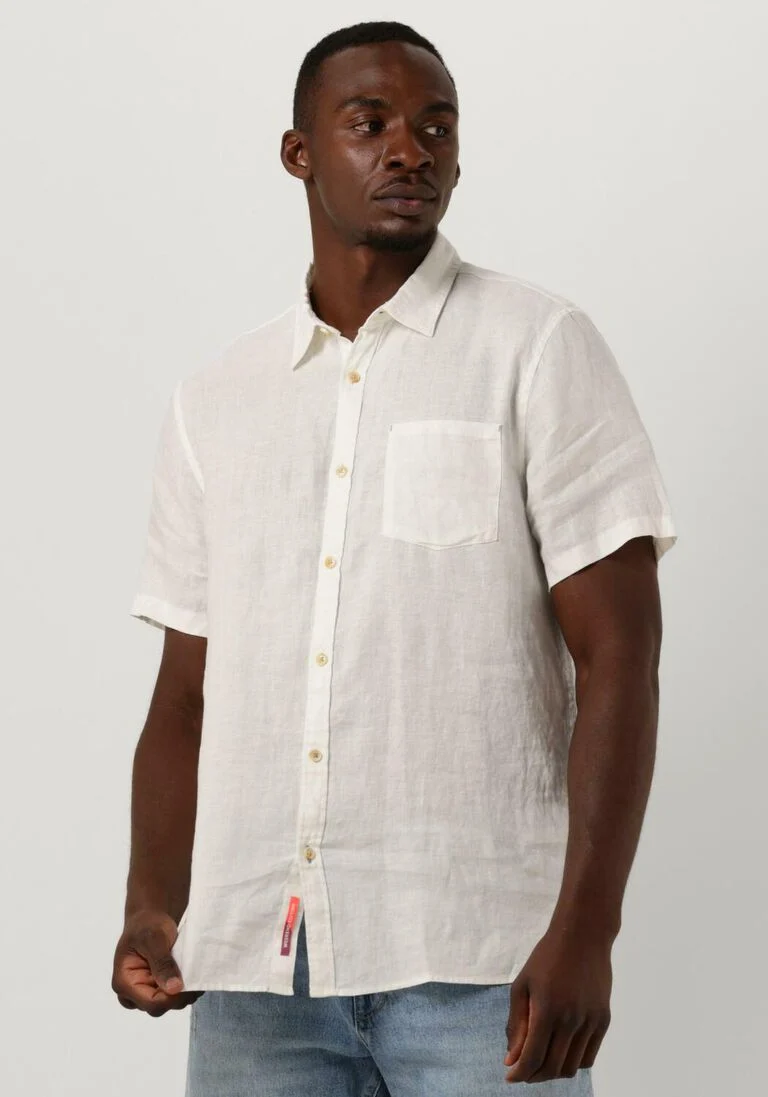 SCOTCH & SODA witte scotch & soda casual overhemd short sleeve linen shirt
