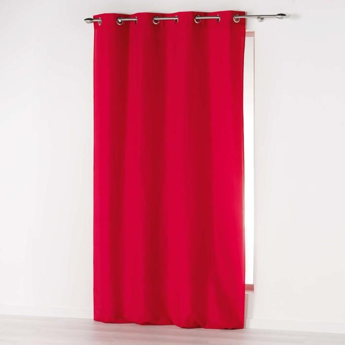 RIDEAU A OEILLETS 140X260CM ABSOLU ROUGE