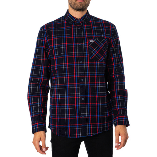 Tommy Jeans - Camisa Clásica A Cuadros Con Bolsillo Multicolor