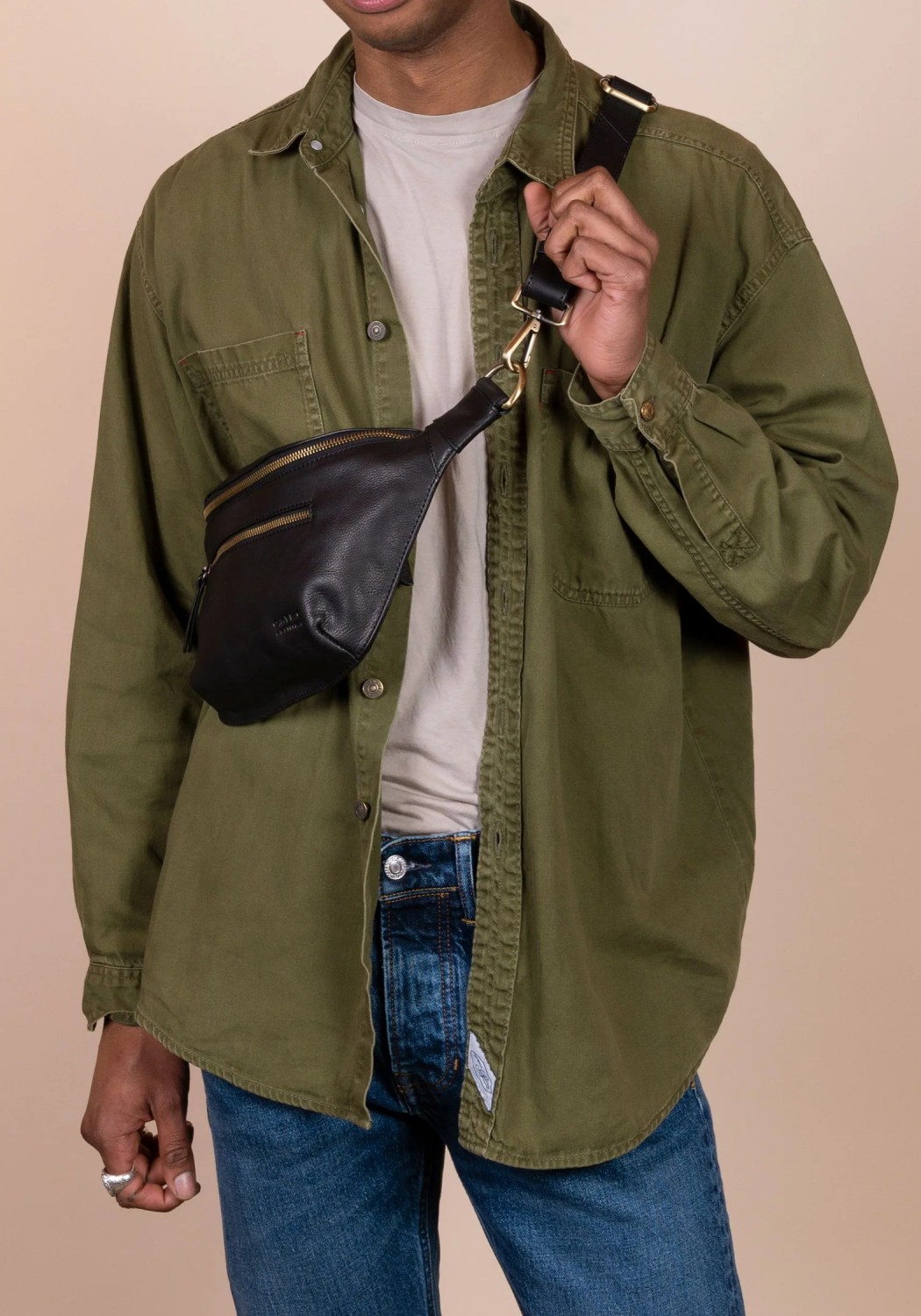 O My Bag Hip Bag Drew Bum Bag Soft Grain Leather Black