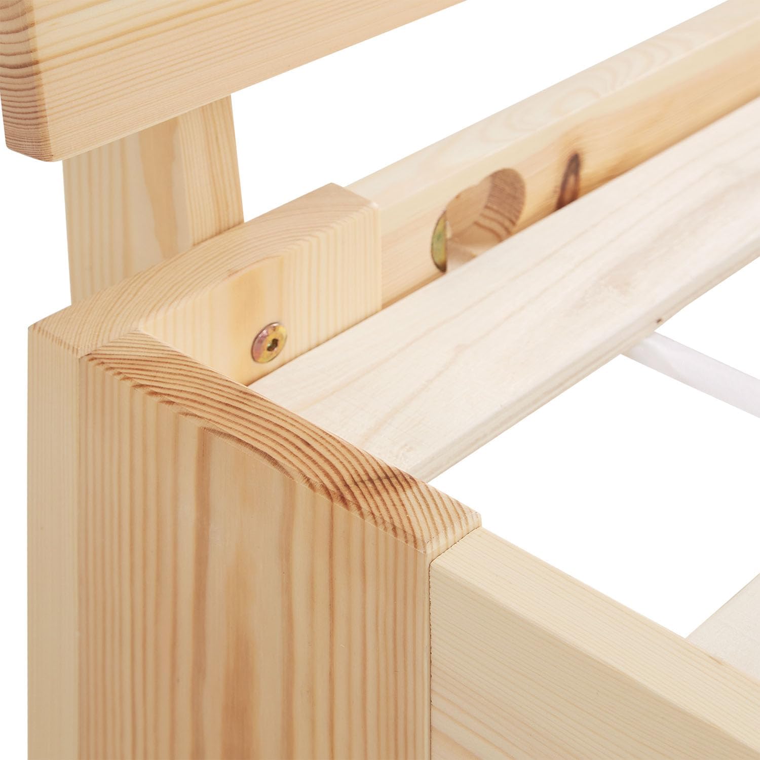 Homestyle4u 2191, Massivholzbett 90x200 mit Lattenrost Holzbett Natur Kiefer Holz Bett Bettgestell Einzelbett