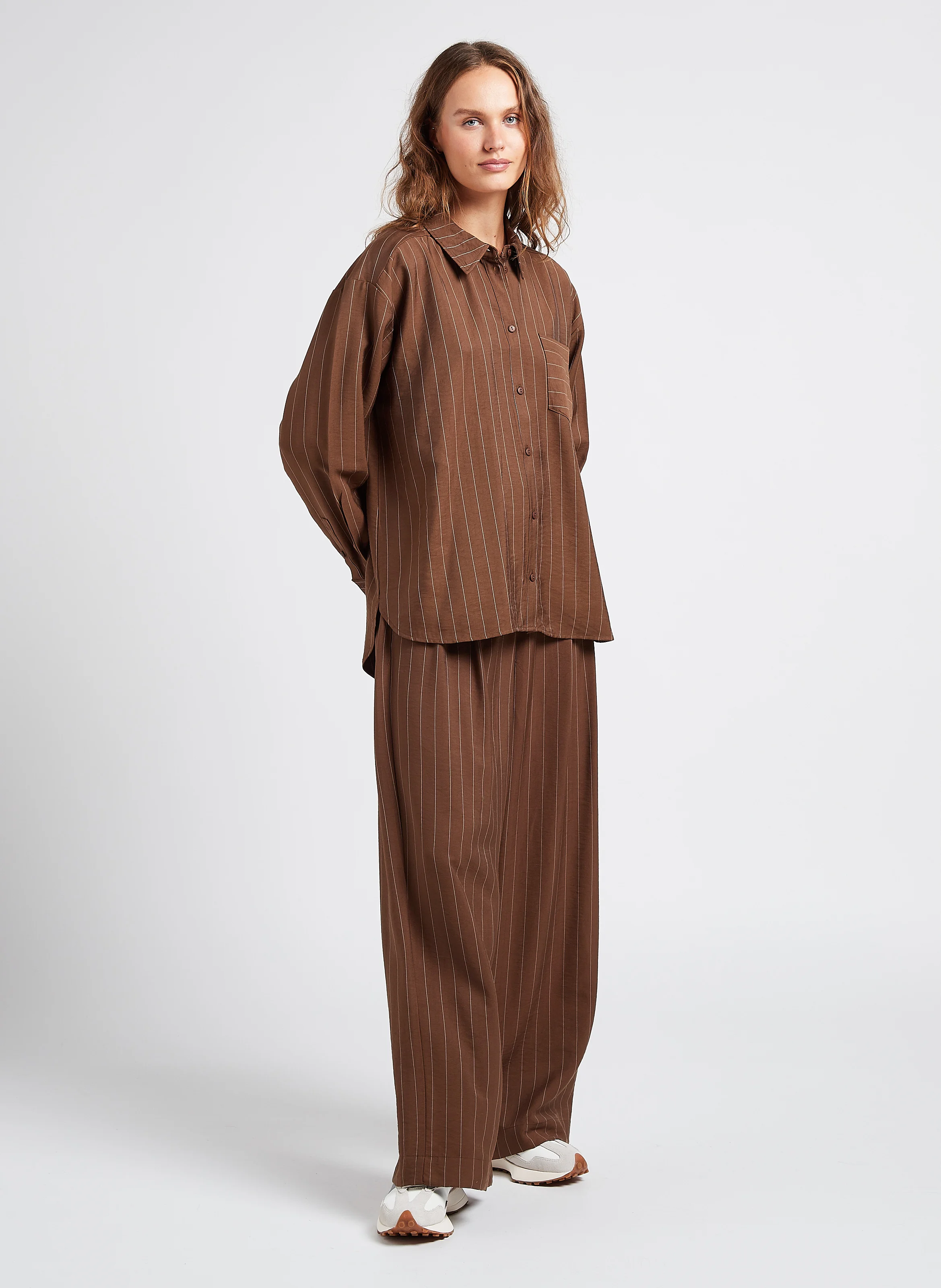 JOANITA - Chemise ample col classique imprimé rayé | Multicolore