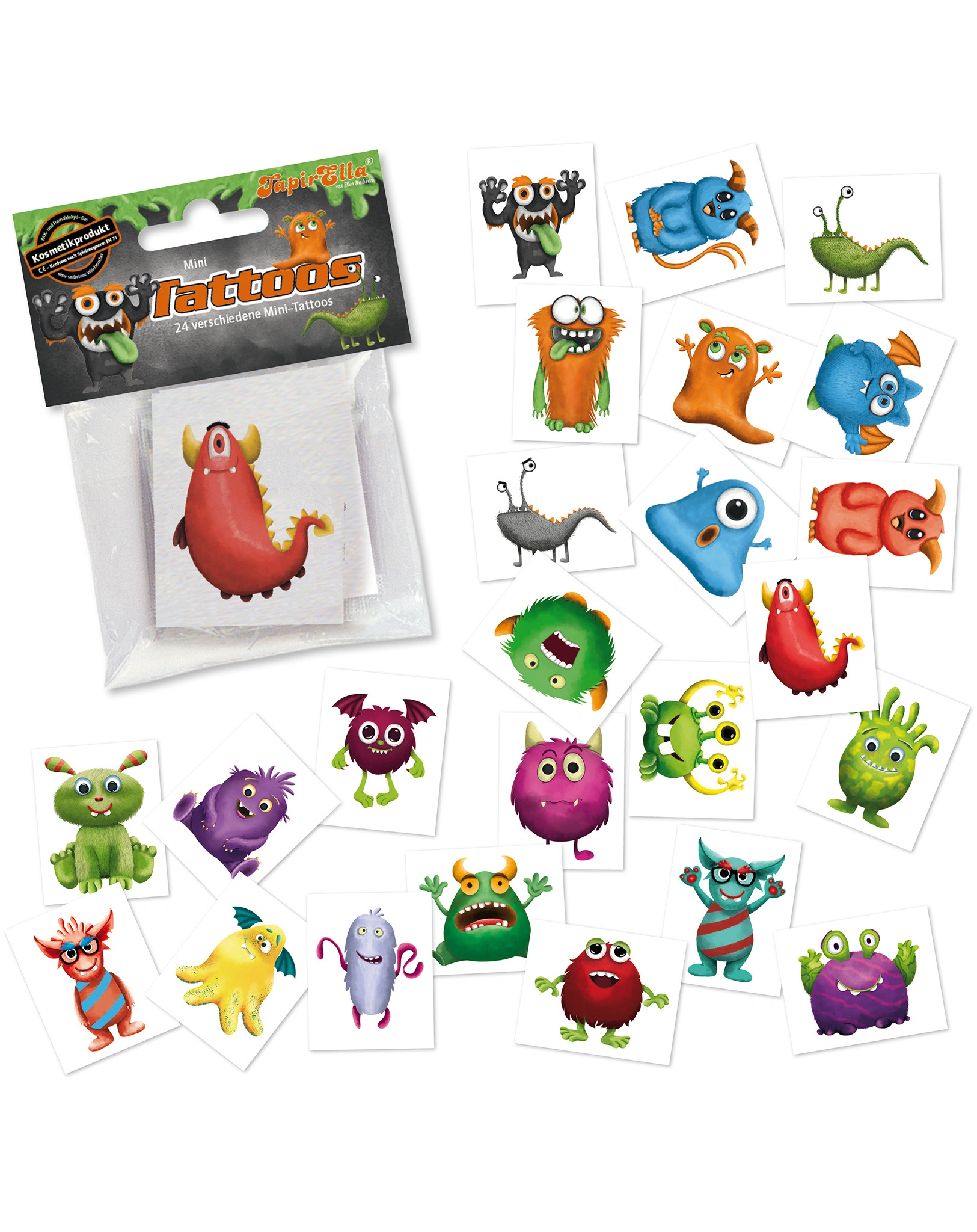 Tattoo-Set TAPIRELLA MONSTER 24-teilig