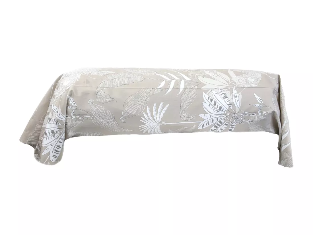Taie de traversin 240x43 cm satin de coton CAYENNE beige ficelle