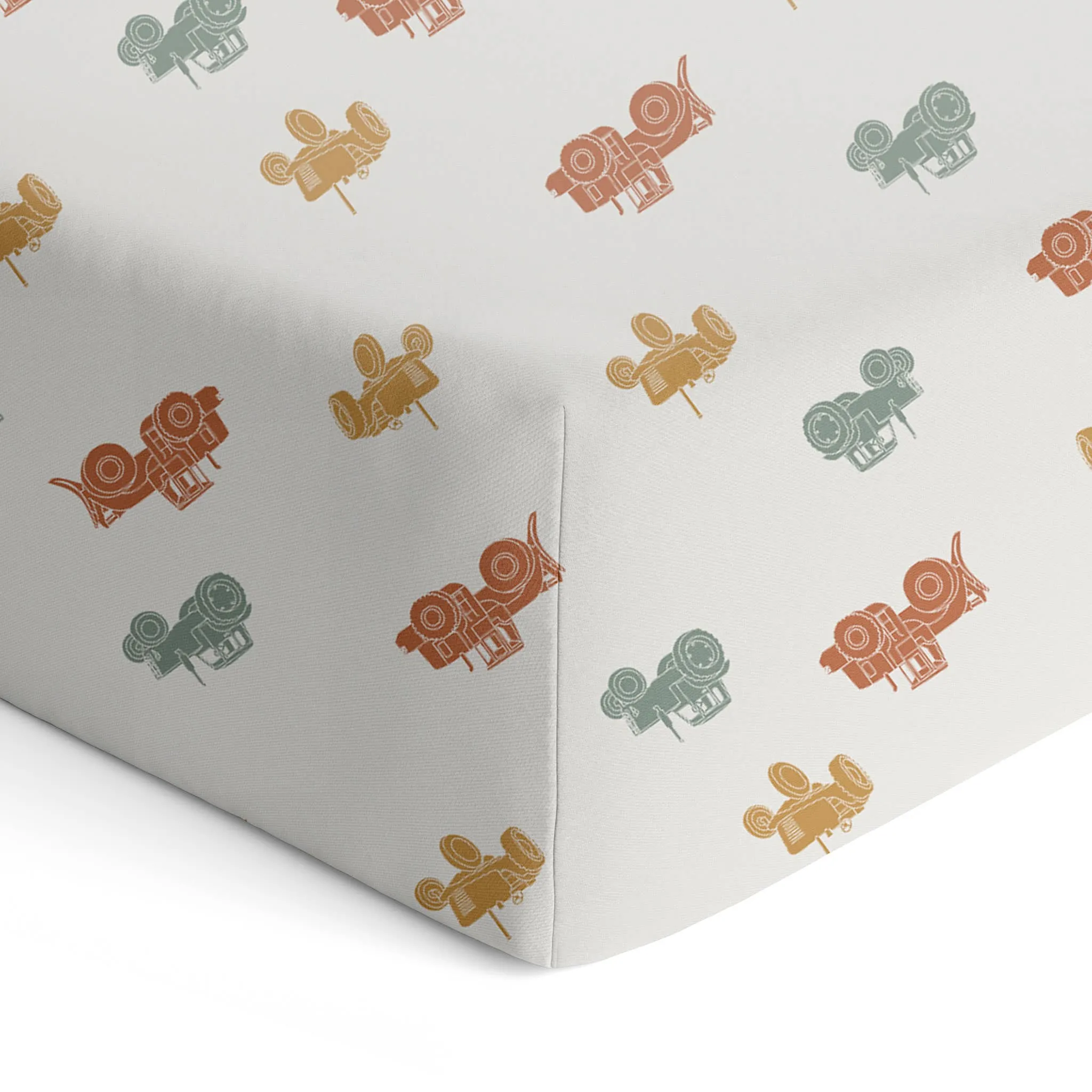 Origami Maison Drap Contour pour Lit de Bébé - Tracteurs