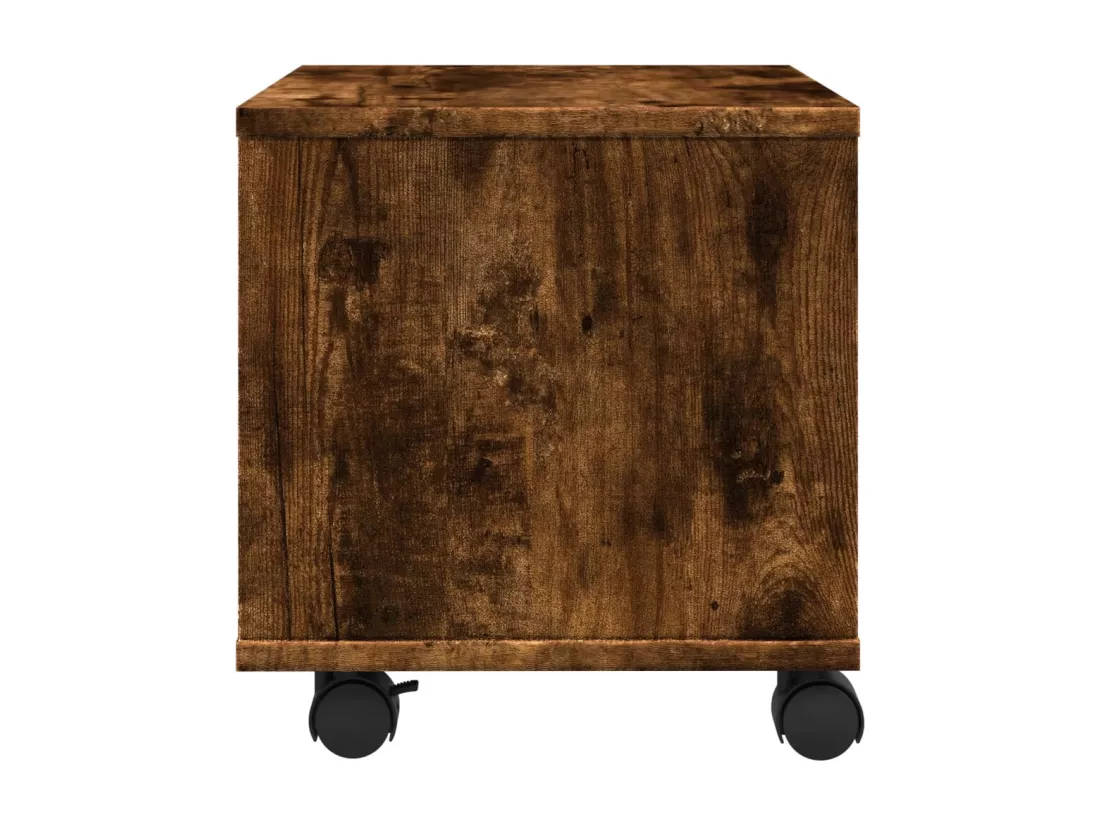 Support d'imprimante avec roulettes chêne fumé 41x32x34,5 cm