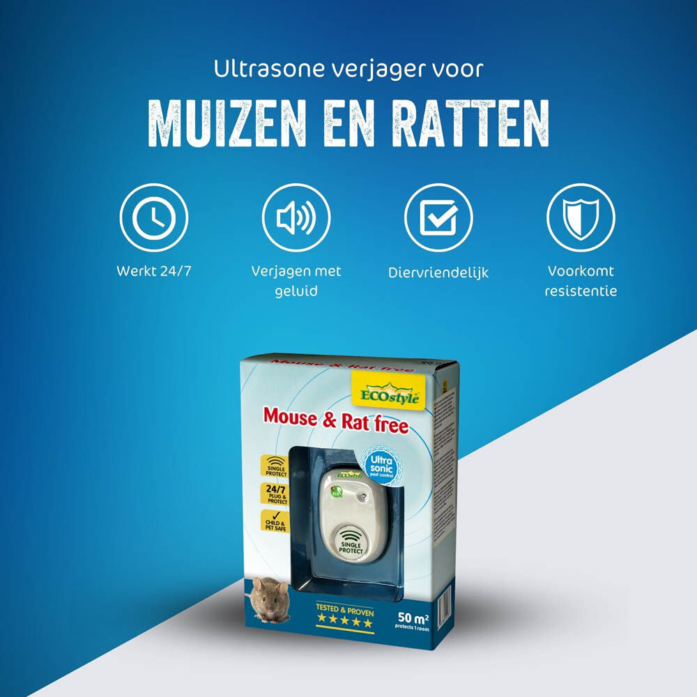 ECOstyle Mouse & Rat free 80 30 m² - Tegen muizen en ratten - 110 m2 - 110 m2