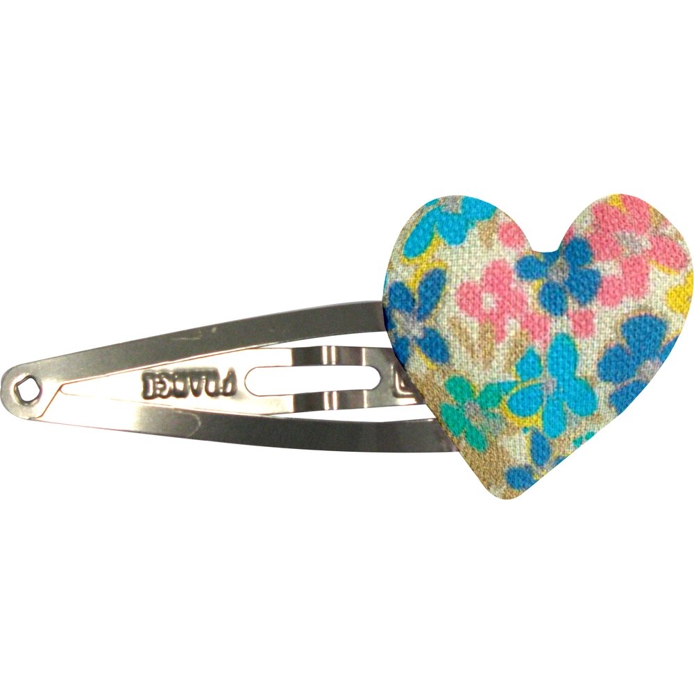 Barrette Clic-Clac Cœur Pâquerette Vintage