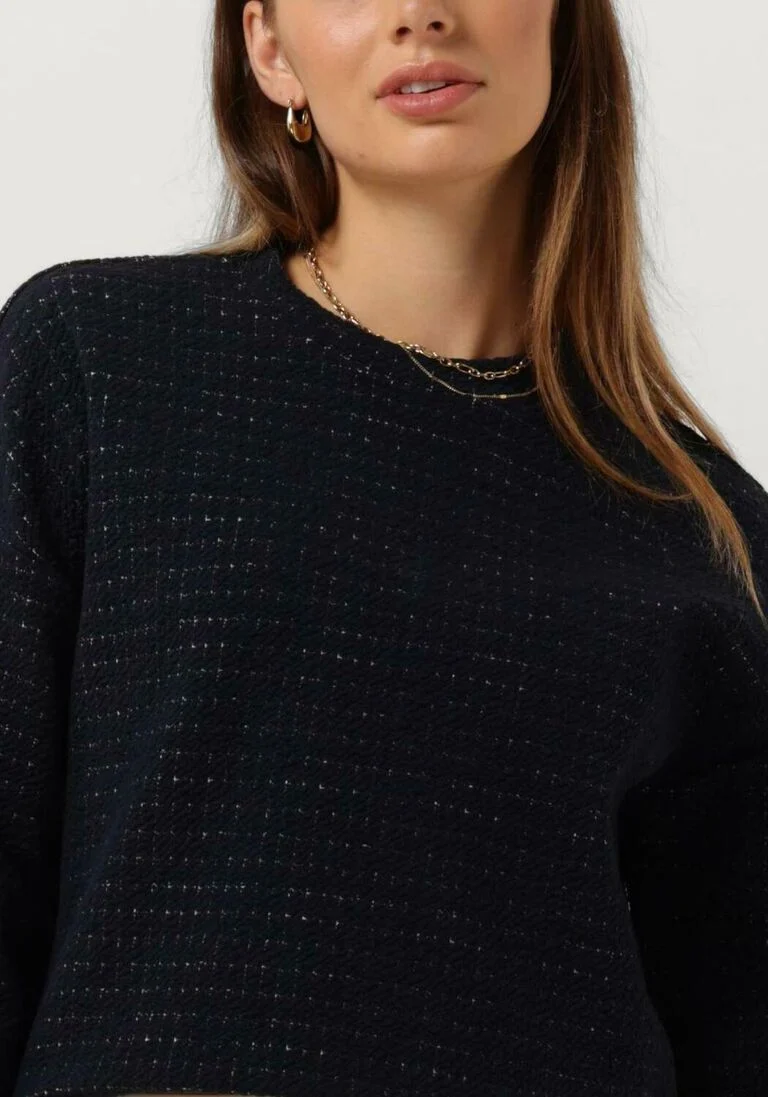 VANILIA donkerblauwe vanilia trui structure sweat