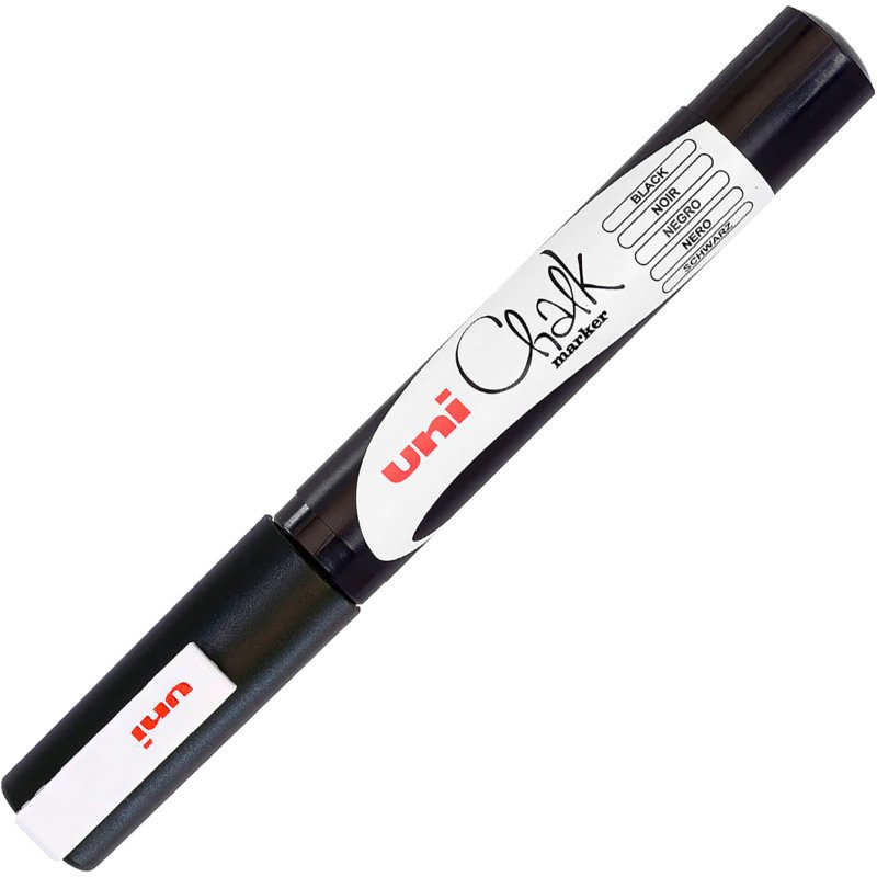 Marqueur craie effaçable Uni-Ball Chalk pointe ogive 0,9 à 1,3 mm couleurs assorties - Pochette de 4