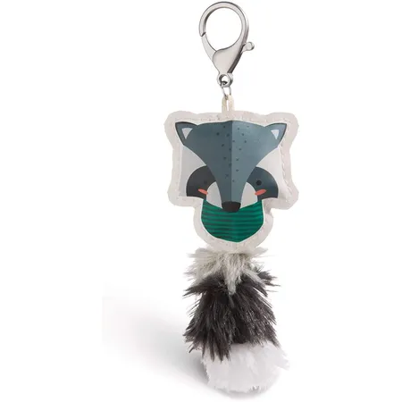 NICI Waschbär Taschenanhänger aus Kunstleder, 12 cm