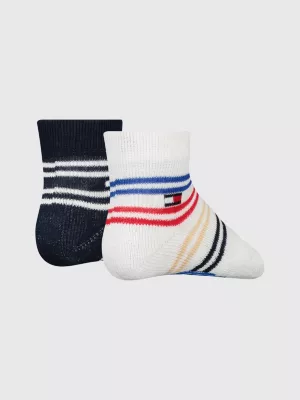 Pacote com 2 pares de meias clássicas listradas