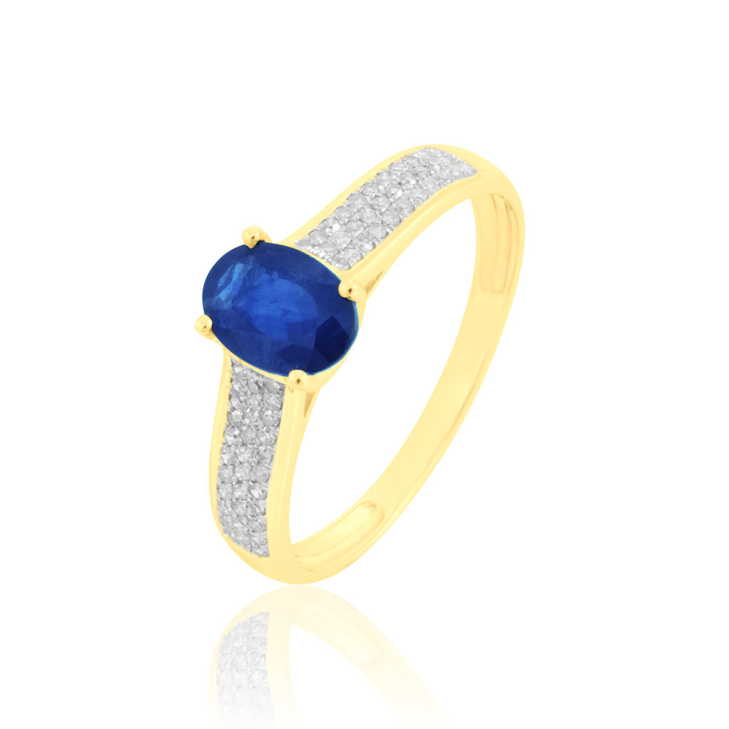 Bague Crista Or Jaune Saphir Et Diamant
