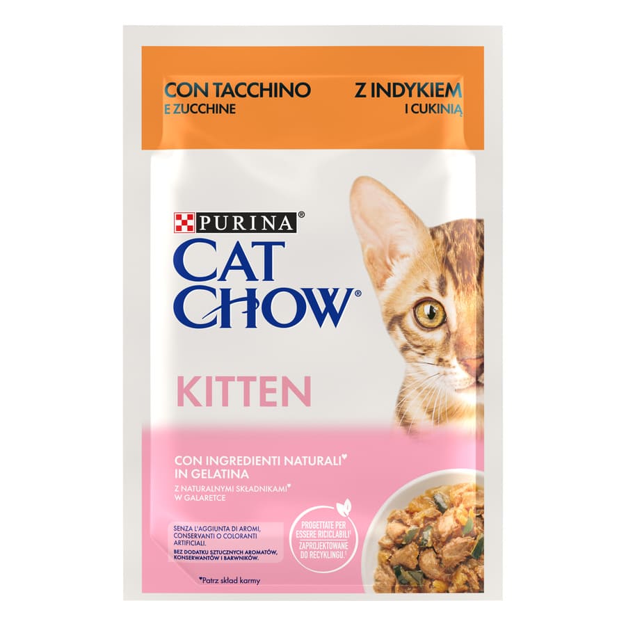 Ração Cat Chow de Peru em Gelatina para gatinhos
