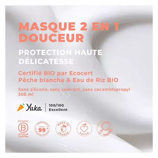 Máscara Suavizante para Cabelos Finos e Delicados Energie Fruit com Pêssego Branco e Água de Arroz Orgânica 300ml