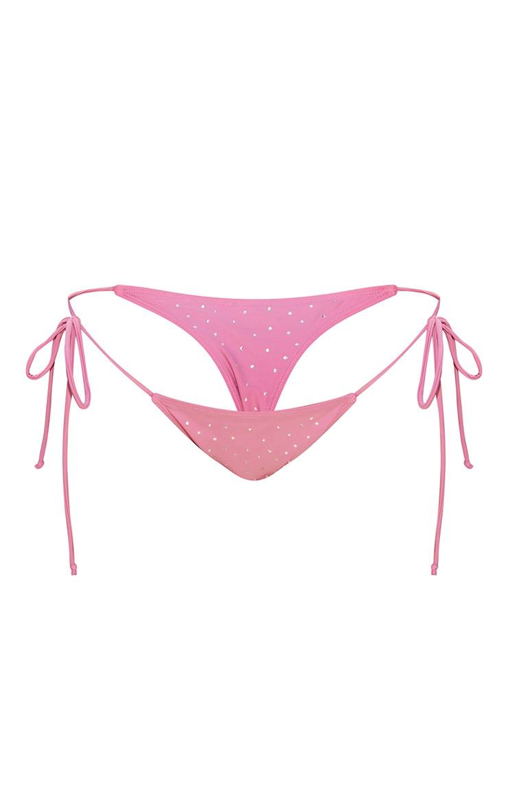 Lilas Bas De Bikini Lilas À Nouer Avec Strass Thermocollants