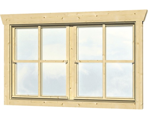 Dubbel raam voor tuinhuis 45 mm SKAN HOLZ 2x57,5x70,5 cm naturel
