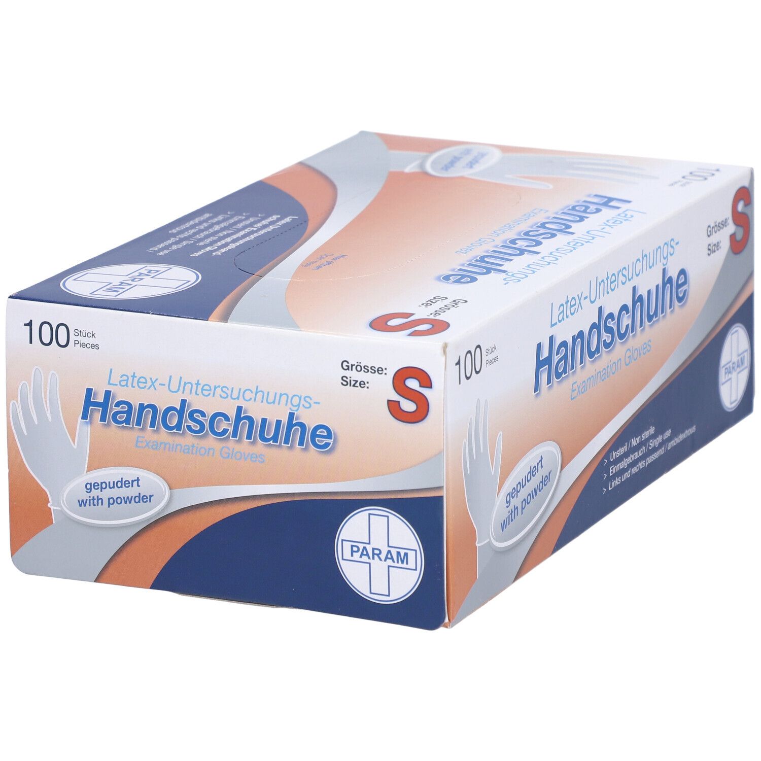 PARAM Einmalhandschuhe Latex Größe S gepudert