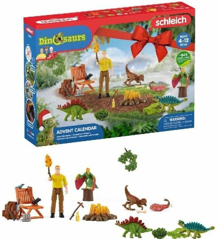 Schleich - Adventskalender Dinosaurs 2022 - Kleurige Dino's - 24 Deuren
