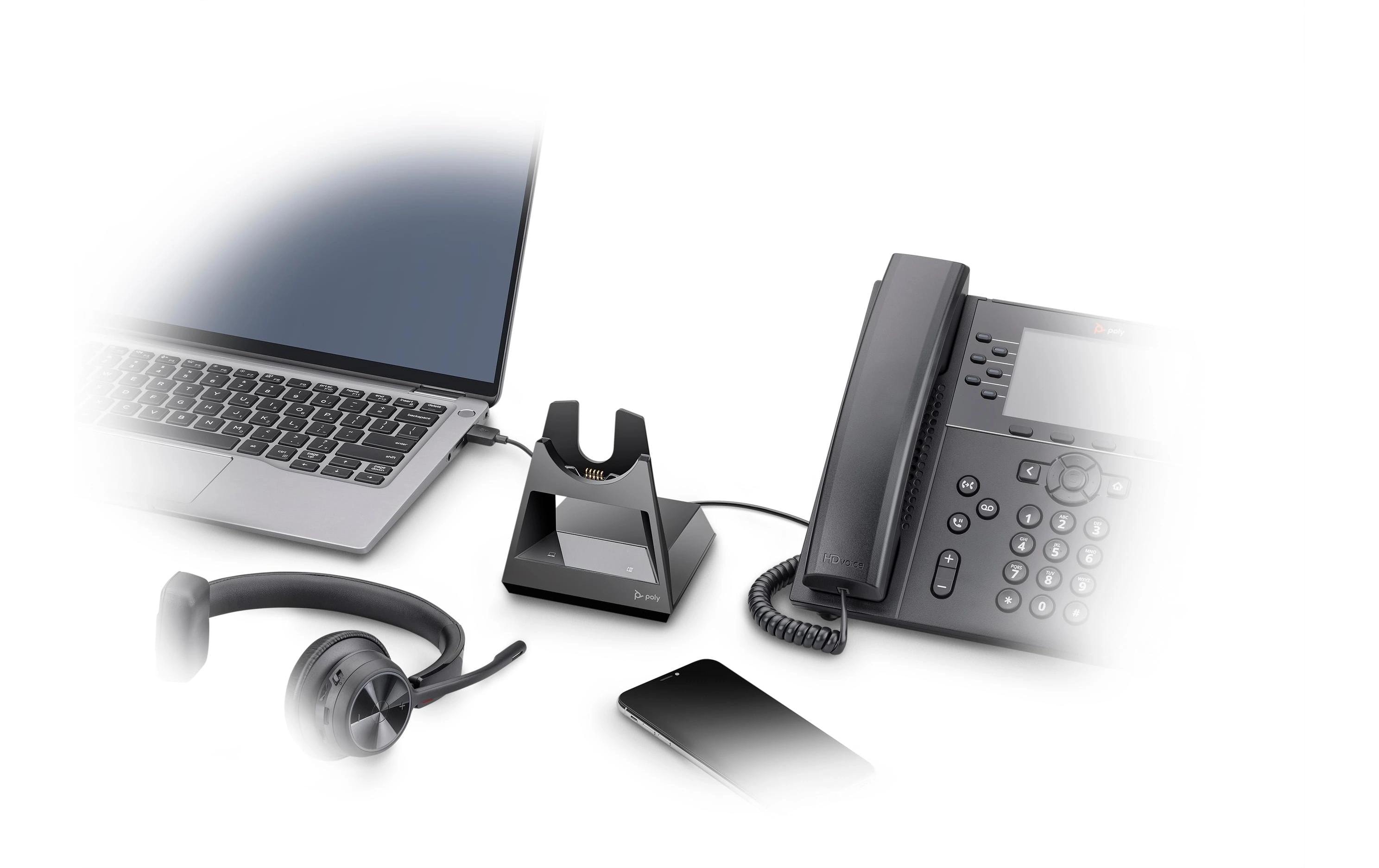 Headset Poly Voyager 4310 MS Mono USB-C, inkl. Ladestation<br>Poly Voyager Bluethootbüro-Headsets