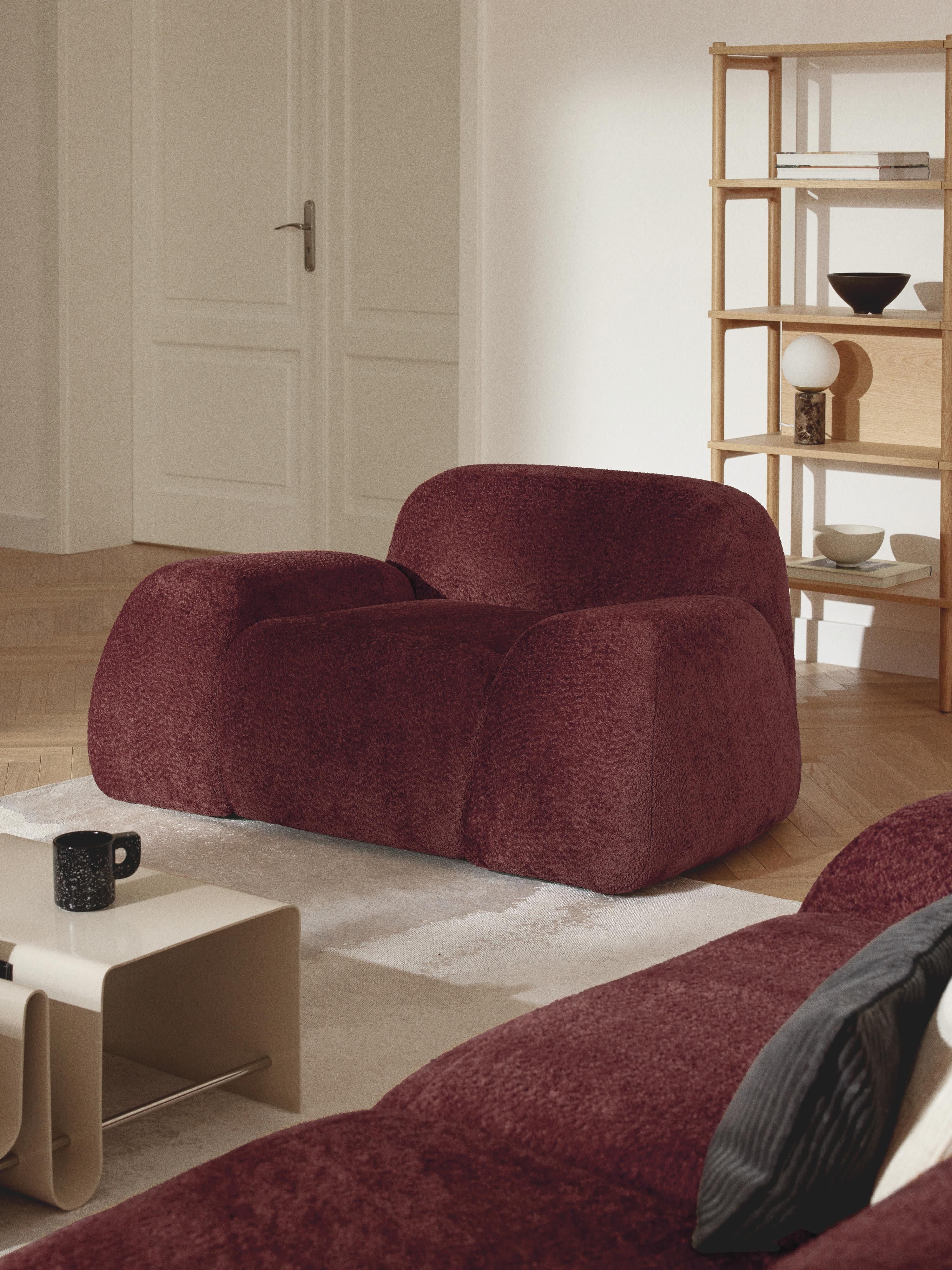 Loungefauteuil Wolke van teddy-bouclé