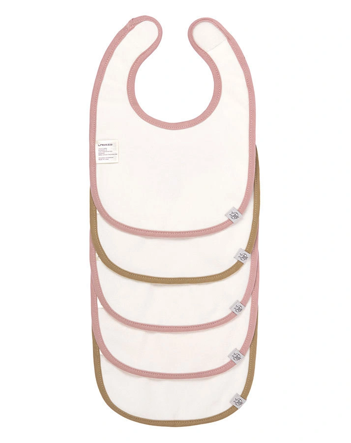 Klett-Lätzchen ABOUT FRIENDS – CHINCHILLA 5er-Pack in rosa/weiß