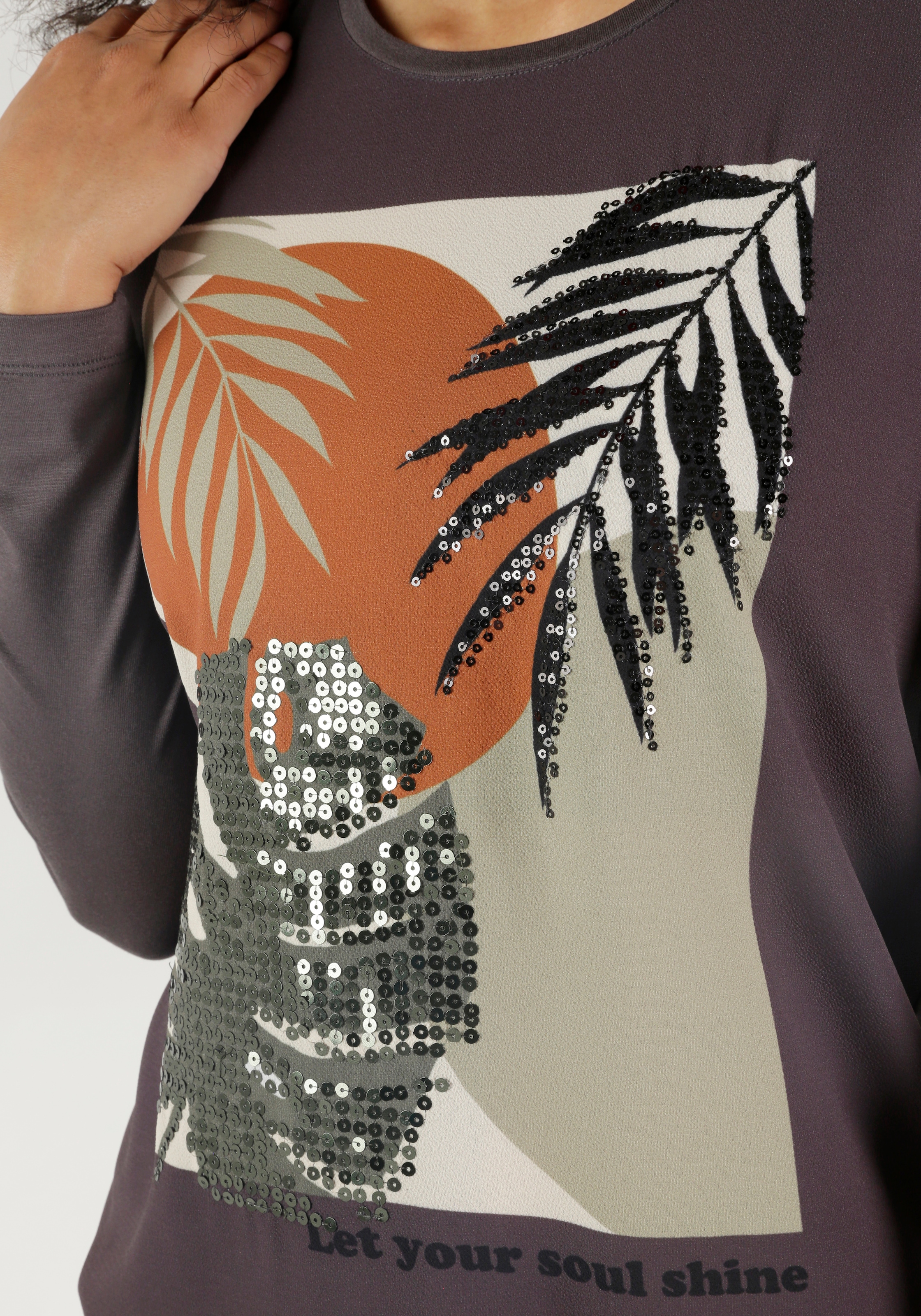 Aniston SELECTED Shirtbluse , mit glänzenden Pailletten