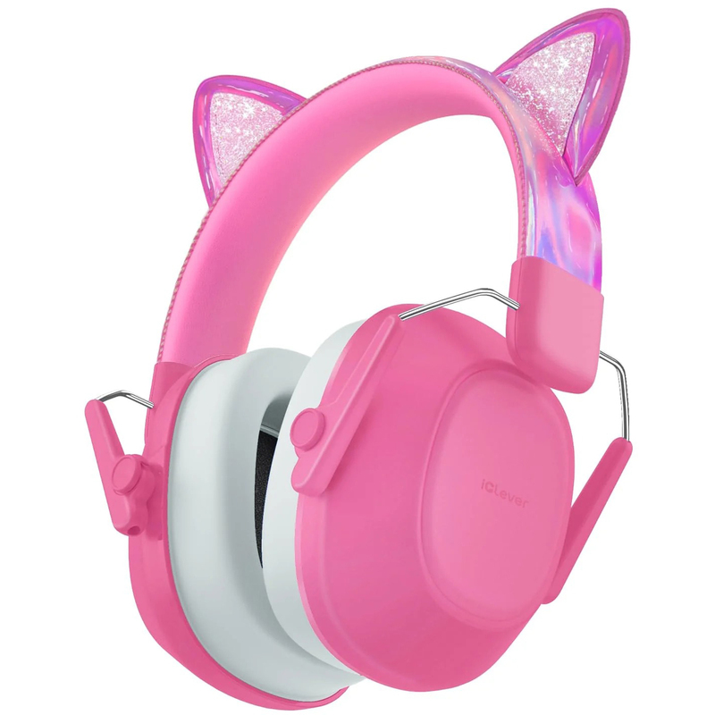 iClever Lärmschutz für Kinder Ear Muffs IC-EM01, Cat, pink