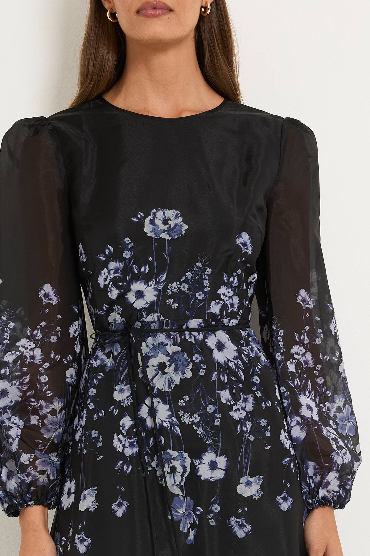 Wallis Robe Midi En Organza À Motif Floral Placé
