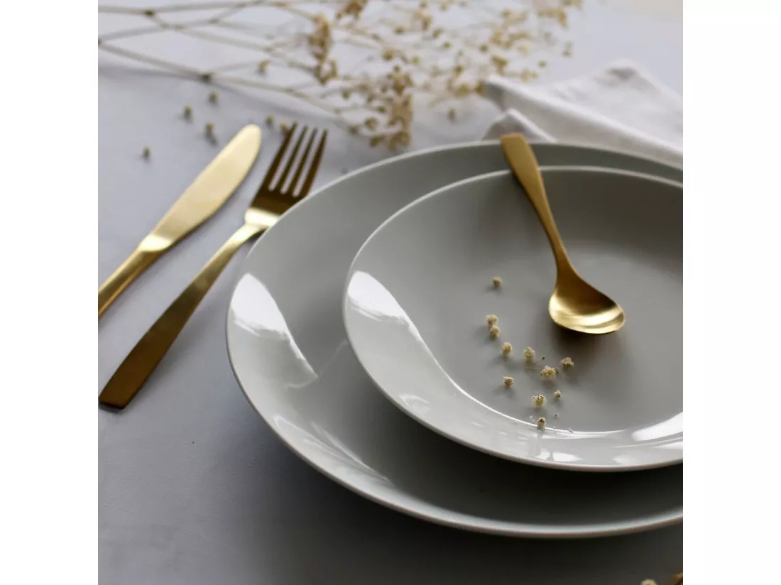 Novastyl - Lot 6 Assiettes Plates Metropolitan 27cm En Porcelaine Blanche