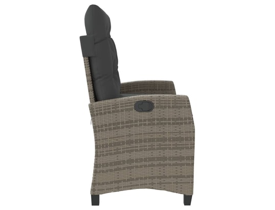 VIDAXL - Banc de jardin Banc inclinable de jardin avec coussins gris résine tressée