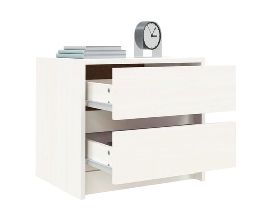 VIDAXL - Table de chevet blanc 40x31x35,5 cm bois de pin massif