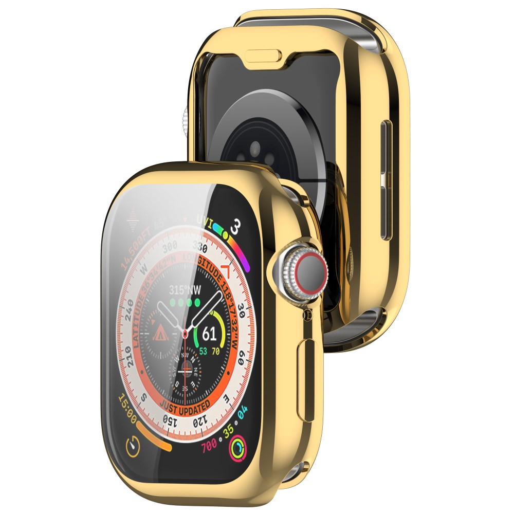 Apple Watch (42 mm) Galvanisierte Gummi Bumper Hülle mit Displayschutz - Gold
