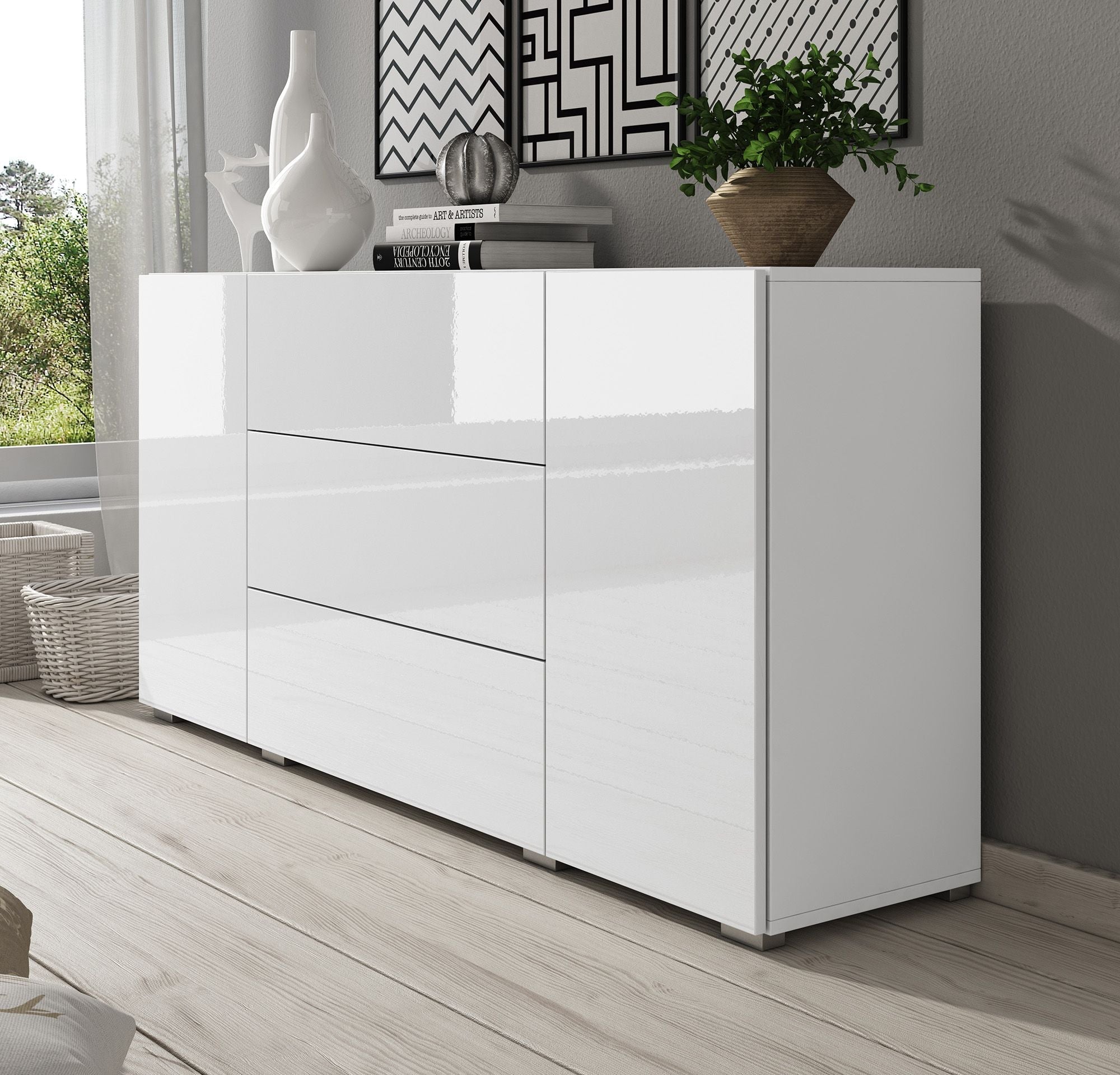 Meubella - Dressoir Bonzo - Wit - 150 cm
