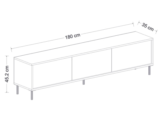 CONCEPT1 - Meuble TV Imaj - Travertin, Or 180 x 45,2 x 35