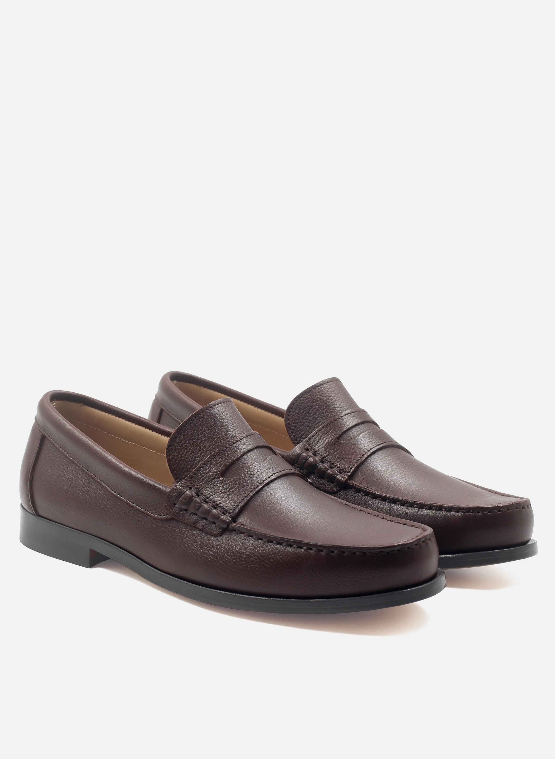 Mocassins urbains cuir grainé | Marron