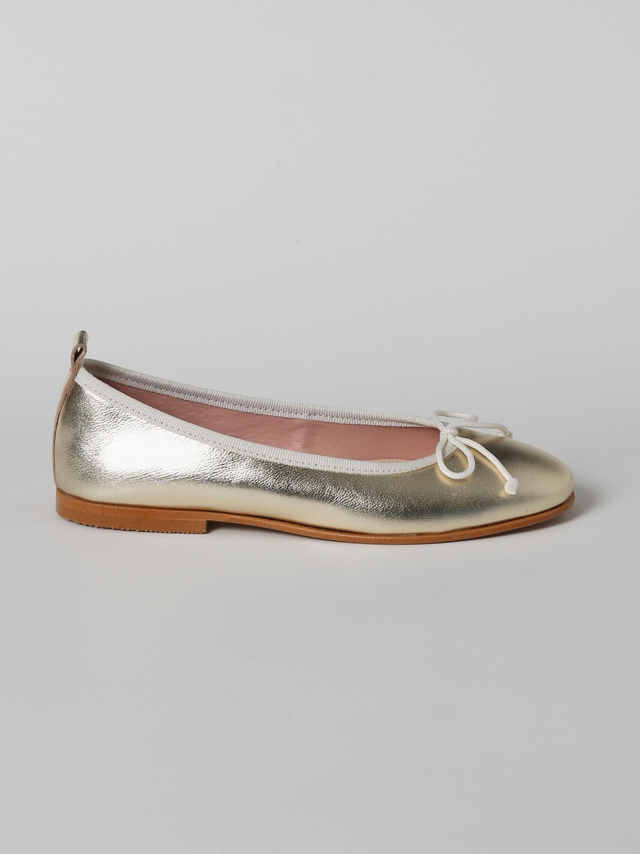 Ballerines dorées Fille en cuir
