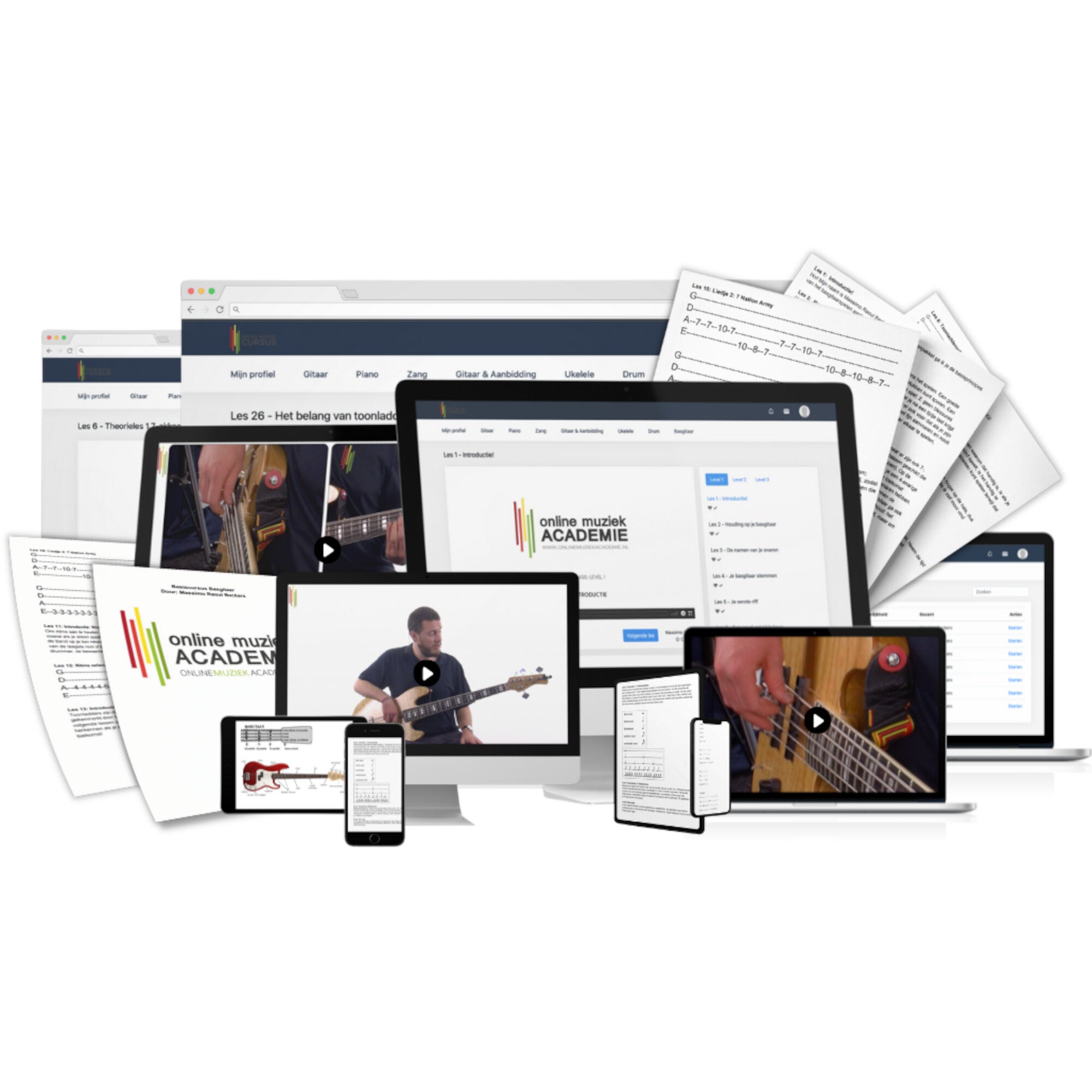 Online Muziek Academie Cursus Basgitaar (60 lessen)