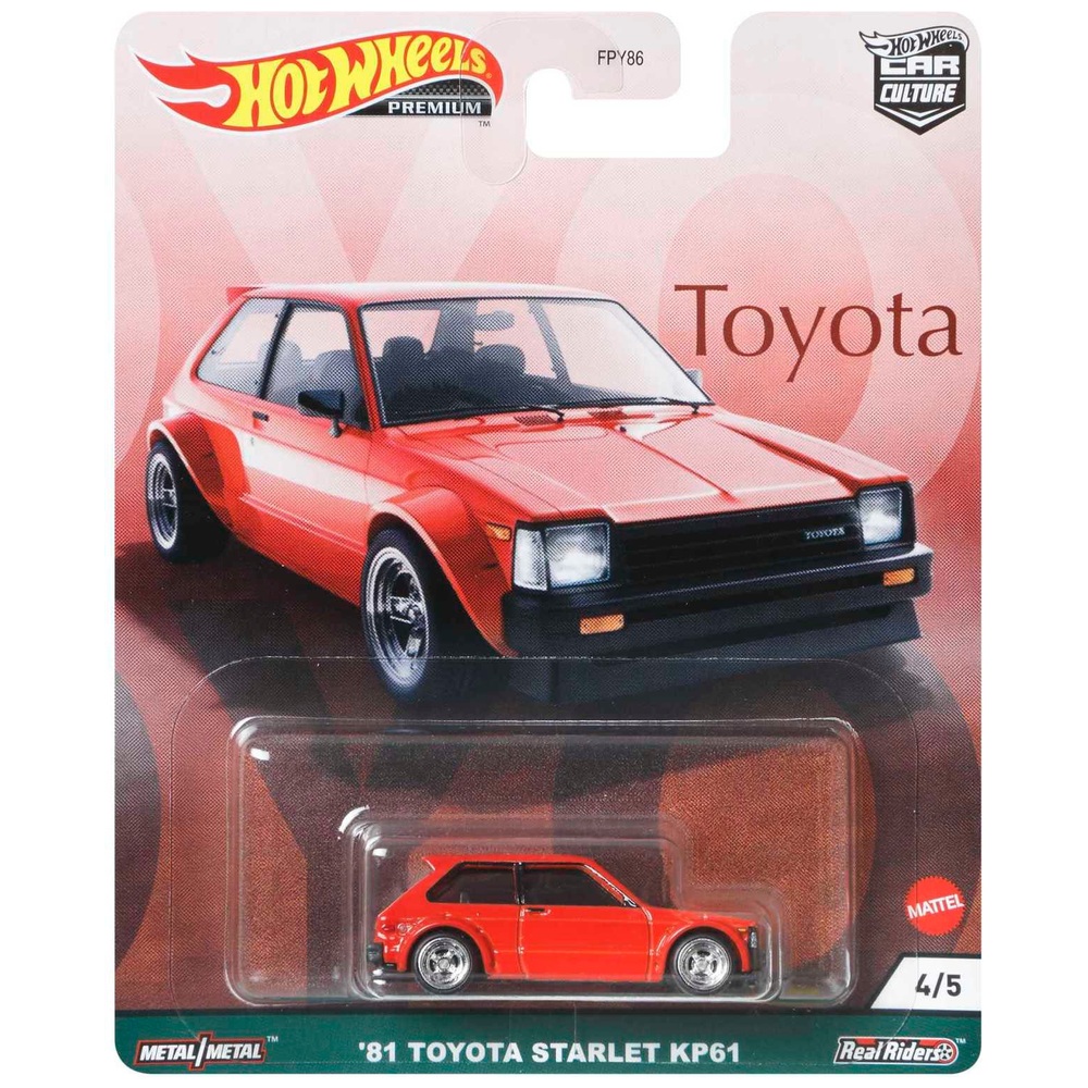 Hot Wheels Car Culture 1:64 Maßstab Diecast '81 Toyota Starlet KP61 Fahrzeug