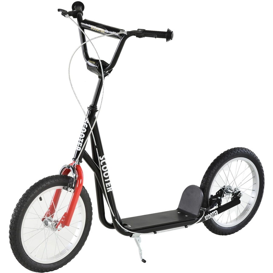 HOMCOM Kinderscooter mit Handbremse schwarz