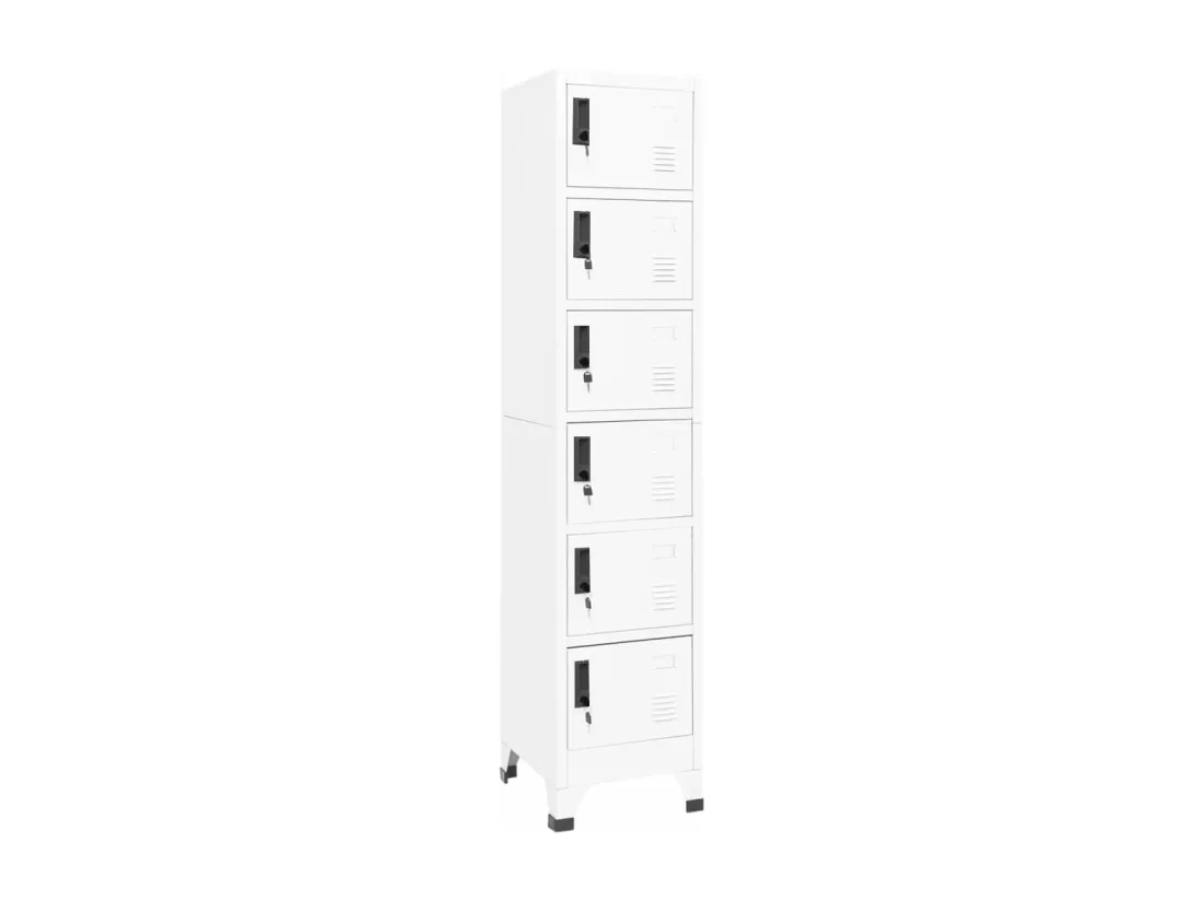 Armoire à casiers Blanc 38x40x180 cm Acier