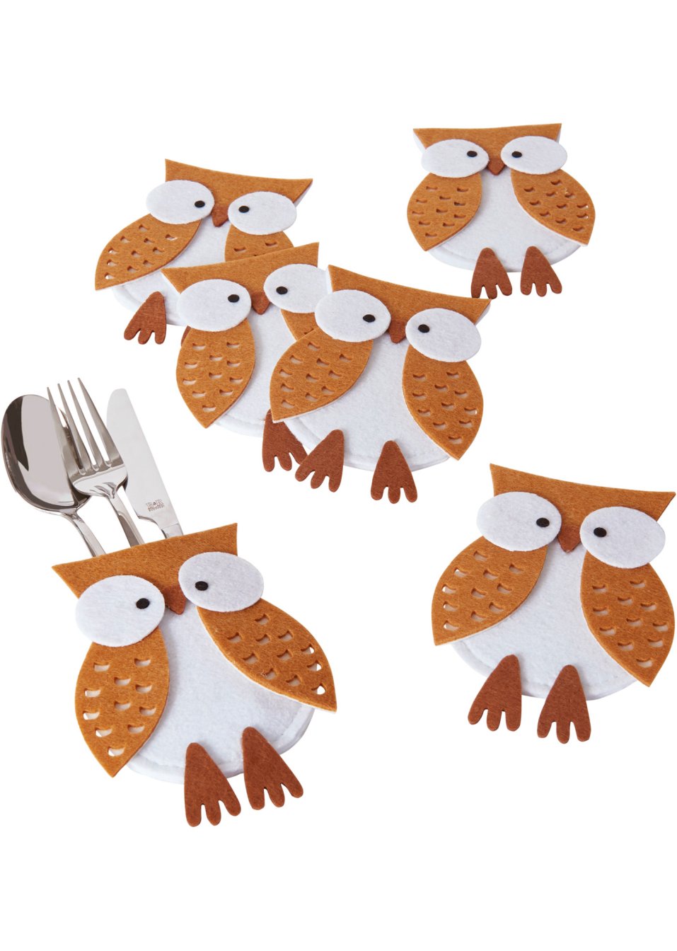 Lot de 6 porte-couverts en forme de hibou
