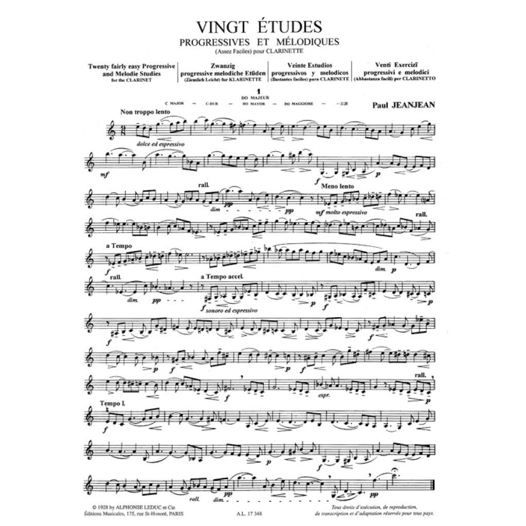 Hal Leonard 20 Etudes Progressives & Melodiques 1 boek voor klarinet