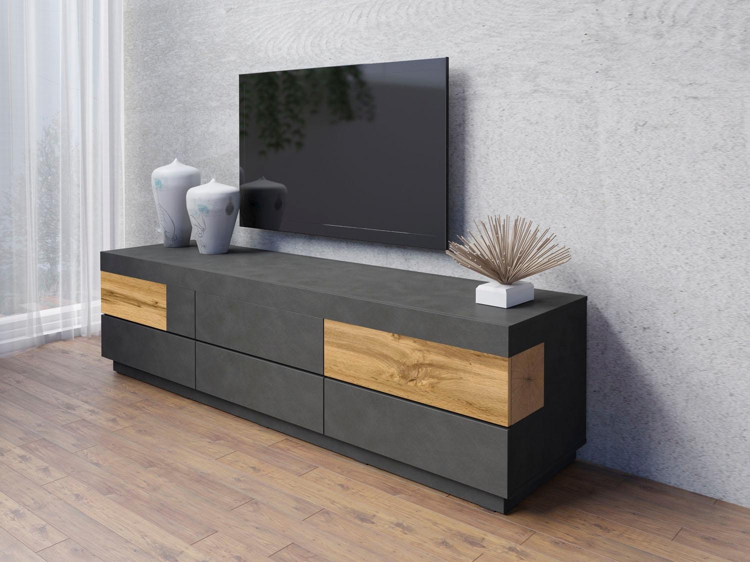 INOSIGN Lowboard »SILKE« Breite 206 cm, Hochglanzfronten