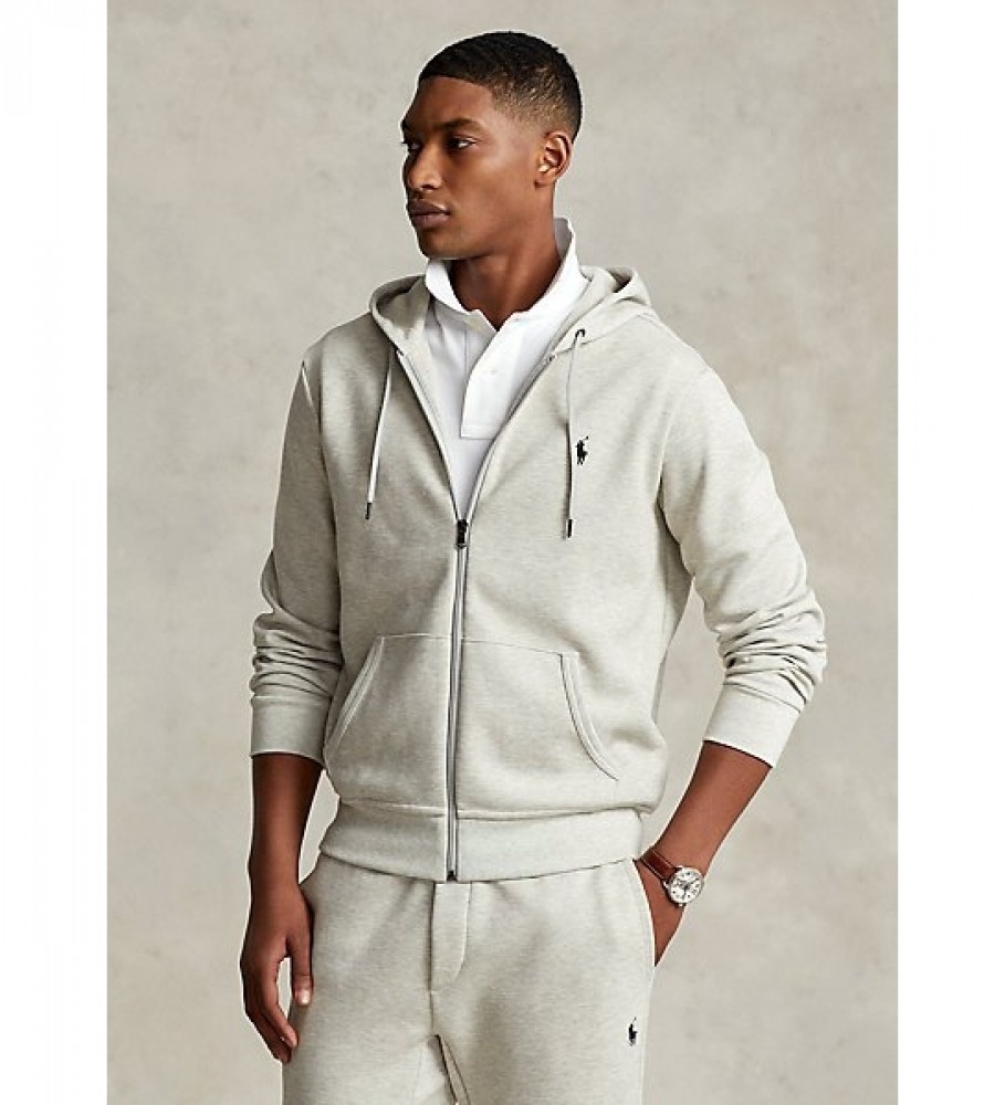 Moletom Ralph Lauren cinza de malha dupla