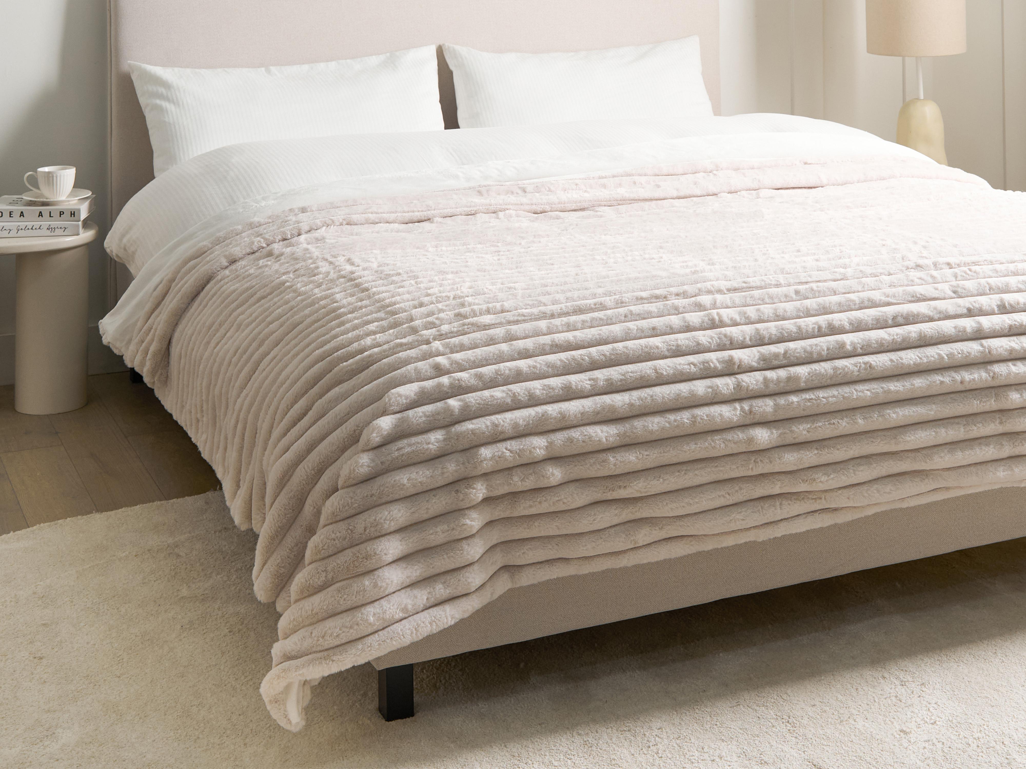 Sprei RAKYA Nepbont 200 x 220 cm Lichtbeige