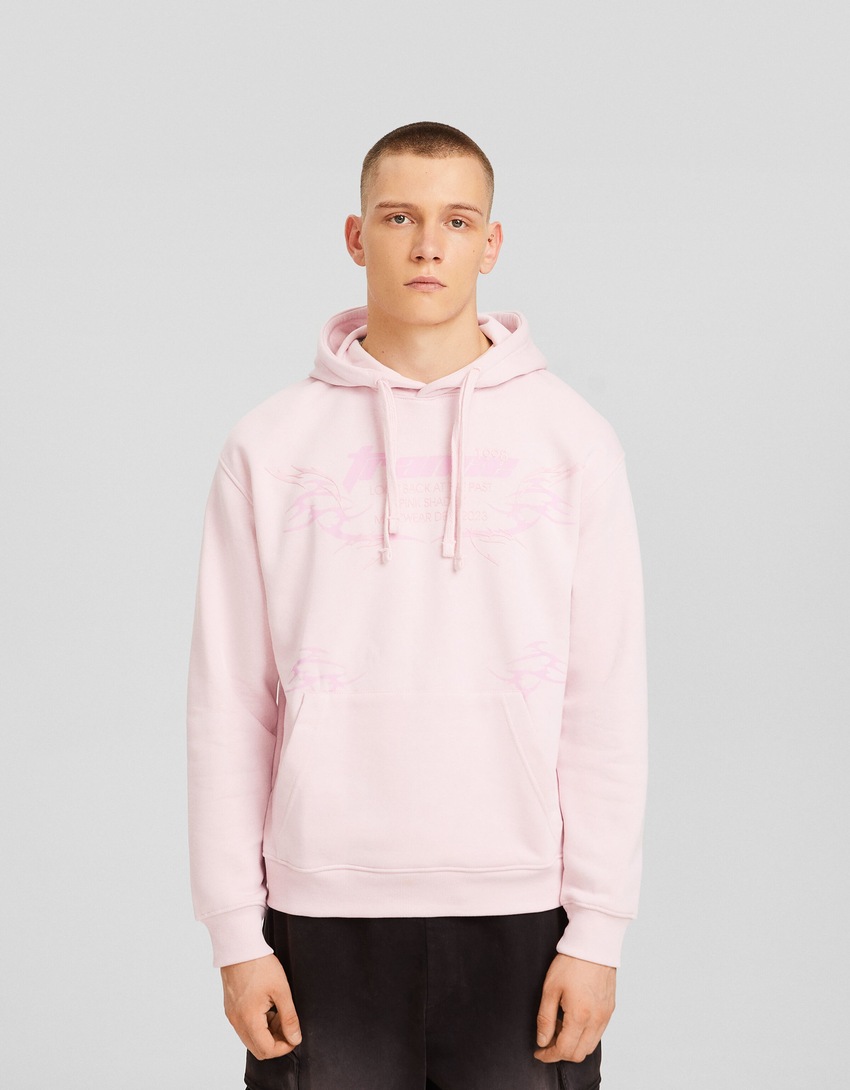 Moletom com capuz estampado