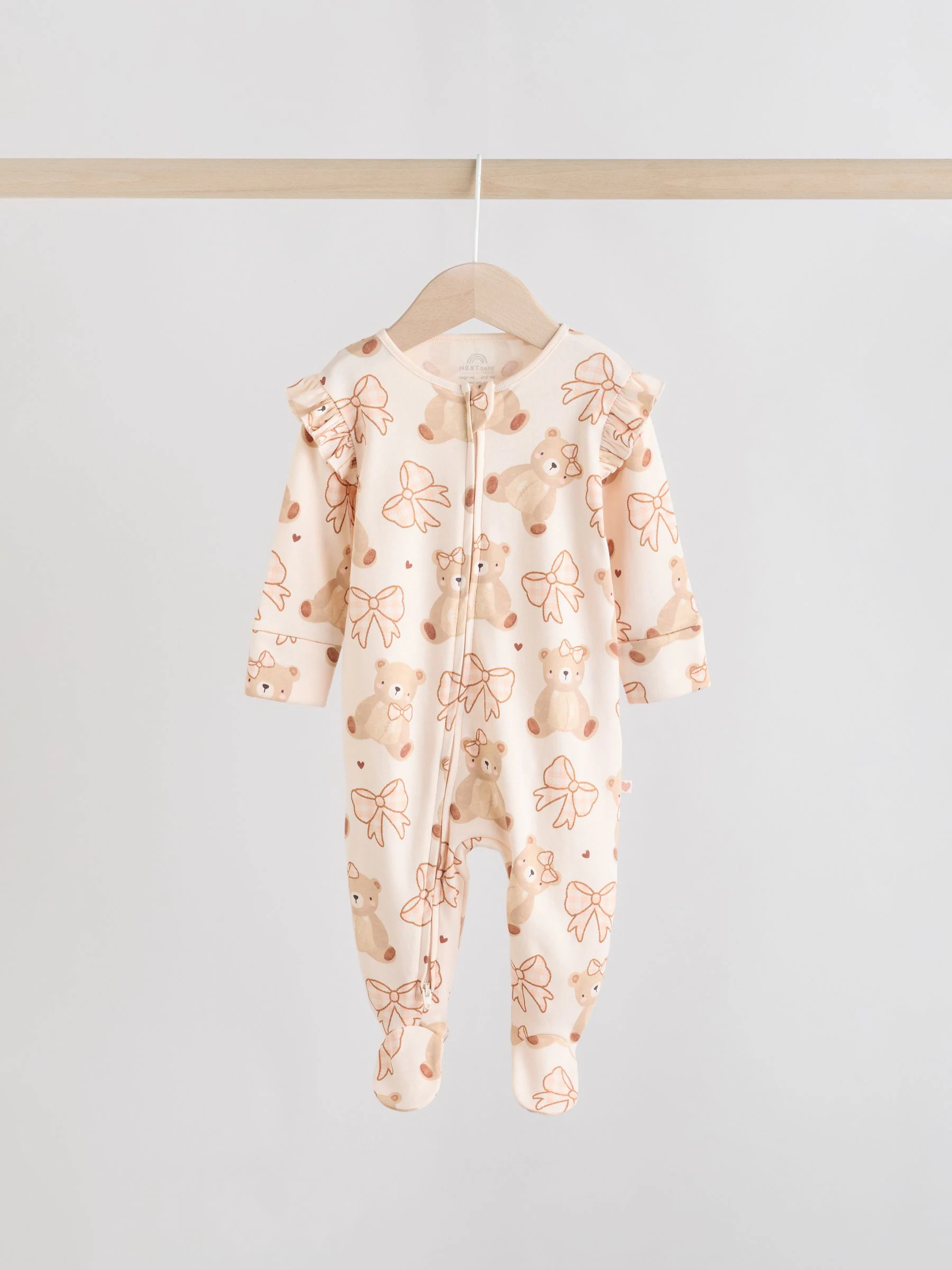 Neutraal met beren - Verpakking van 3 babypyjama's met tweewegrits (0-2jr)