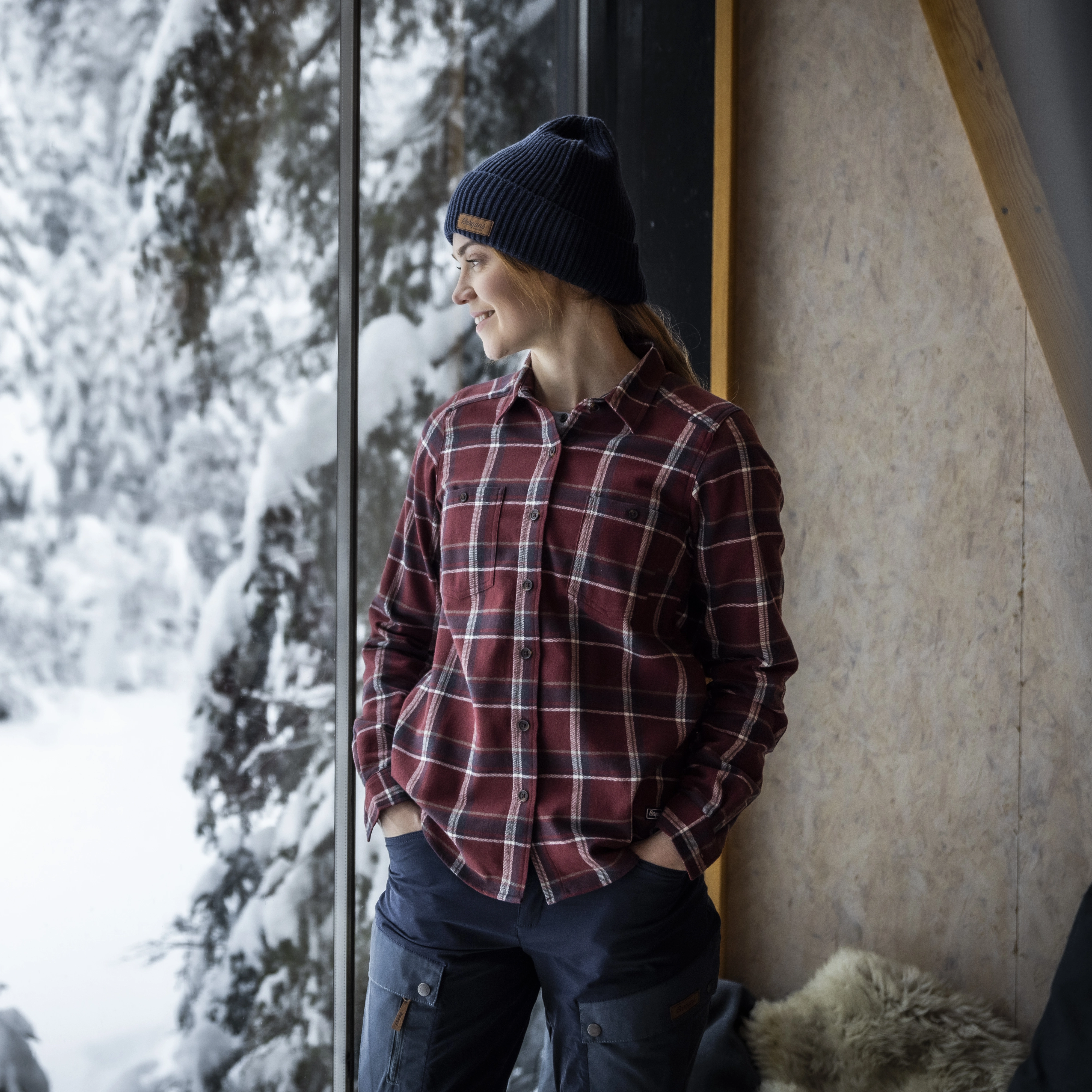 Tovdal W Shirt Amarone Red / Dark Shadow Grey Check