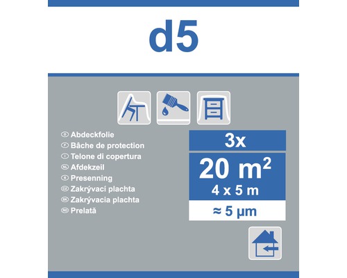 Afdekfolie D5 transparant 4 x 5 m set van 3
